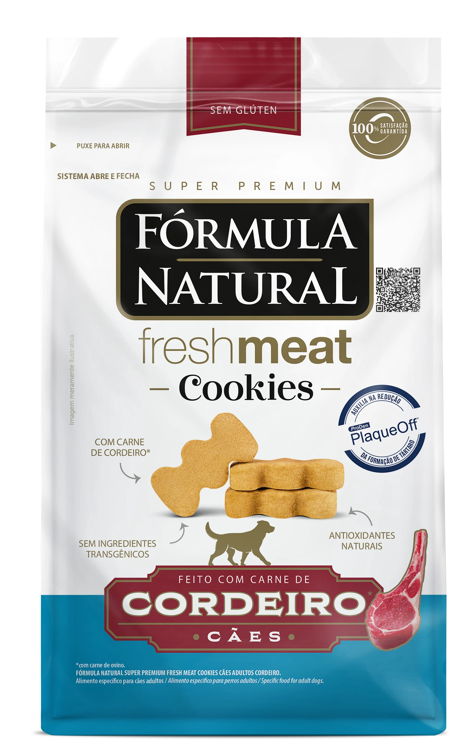 Packshot oficial de Fórmula Natural Super Premium Fresh Meat Cookies Cães Adultos Cordeiro
