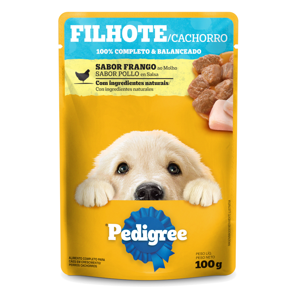 Embalagem de Pedigree Sachê Filhote Sabor Frango ao Molho