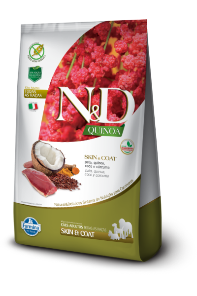 Embalagem de N&D Quinoa Canine Skin & Coat Pato