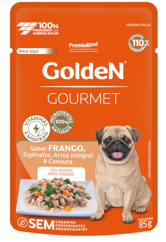 Packshot oficial de GoldeN Gourmet Cães Adultos Porte Pequeno Frango