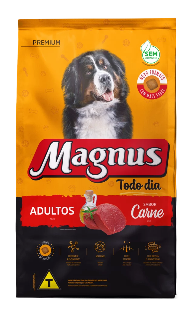 Embalagem de Magnus Premium Todo Dia Cães Adultos Sabor Carne