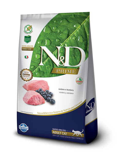 Embalagem de N&D Prime Feline Cordeiro & Blueberry