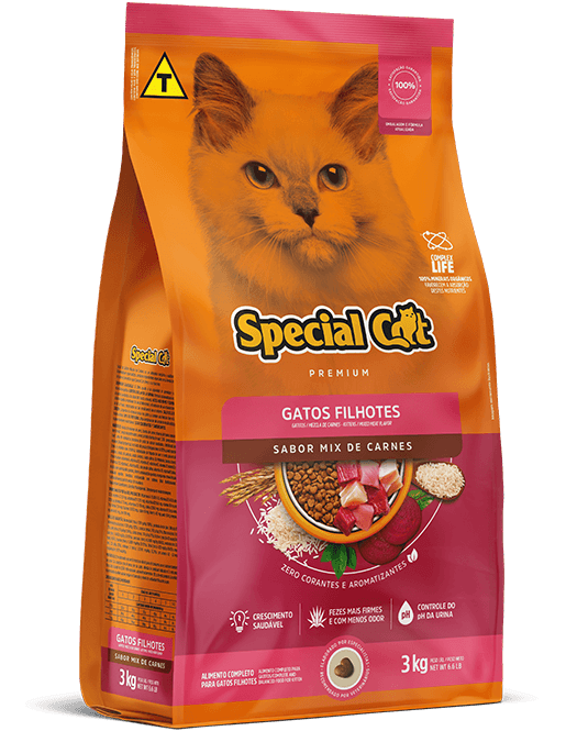 Embalagem de Special Cat Filhotes Sabor Mix de Carnes
