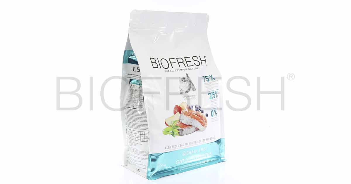 Embalagem de Biofresh Gatos Filhotes Salmão, Maçã, Chá Verde e Blueberry