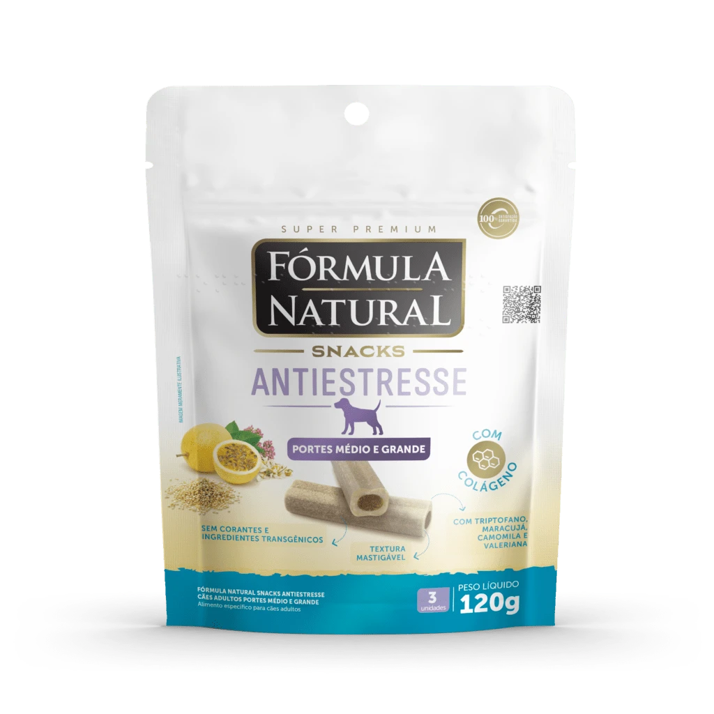 Packshot oficial de Fórmula Natural Snacks Antiestresse Cães Adultos Portes Médio e Grande