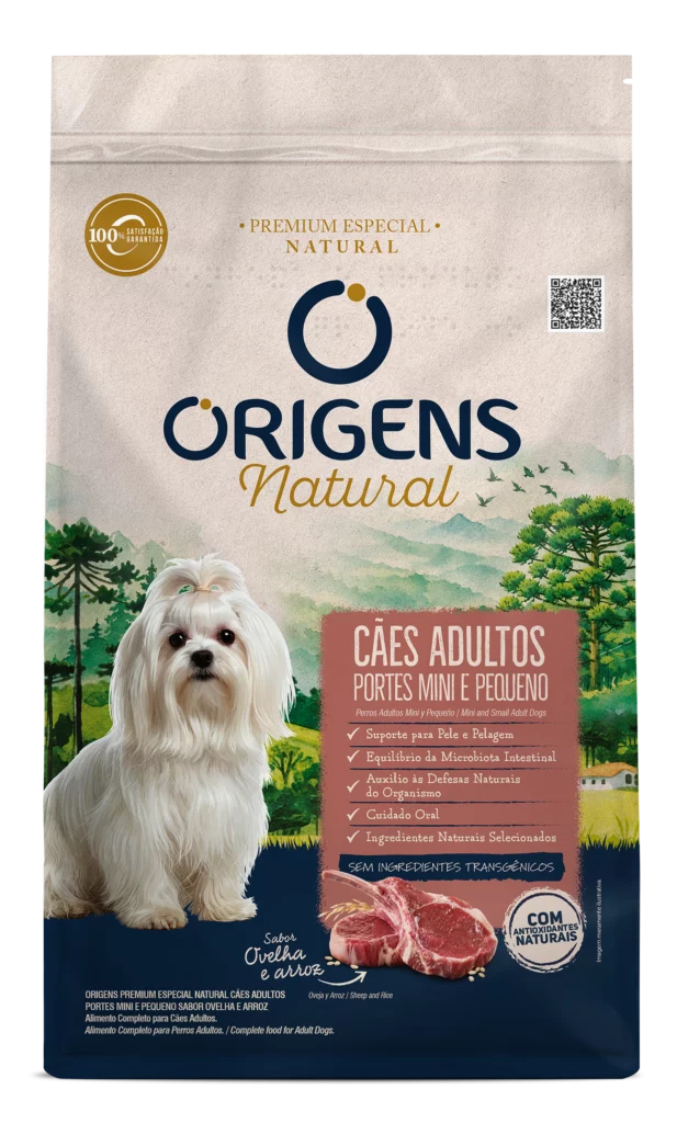 Embalagem de Origens Premium Especial Natural Cães Adultos Portes Mini e Pequeno Sabor Ovelha e Arroz
