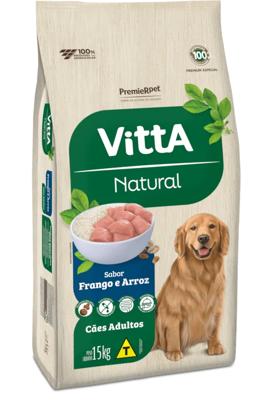 Embalagem de PremieR VittA Natural Cães Adultos Frango e Arroz