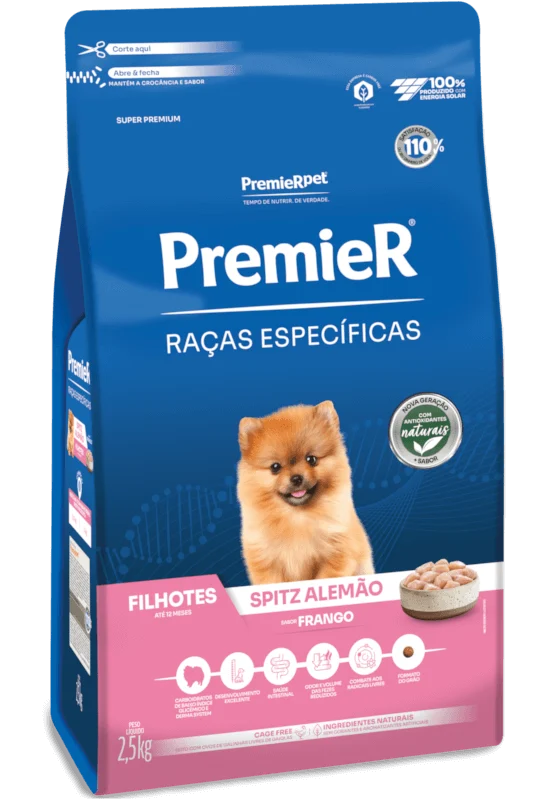 Embalagem de PremieR Raças Específicas Spitz Alemão Filhotes Porte Pequeno Frango
