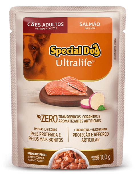 Embalagem de Special Dog Ultralife Cães Adultos Sabor Salmão (Sachê)