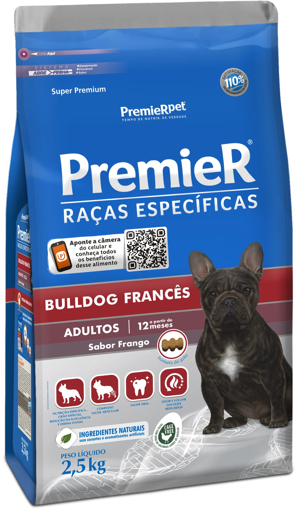 Embalagem de PremieR Raças Específicas Bulldog Francês Adultos Porte Pequeno Frango