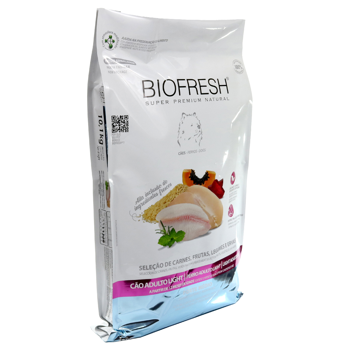 Embalagem de Biofresh Cão Adulto Raças Médias Mix de Carnes, Frutas e Vegetais