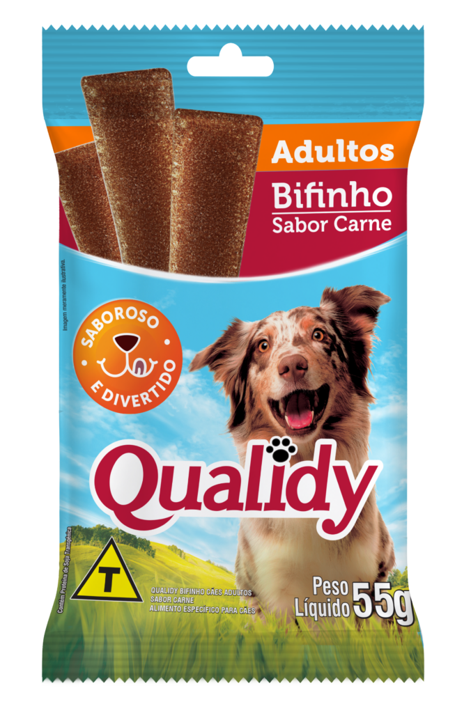 Packshot oficial de Qualidy Bifinho Cães Adultos Sabor Carne