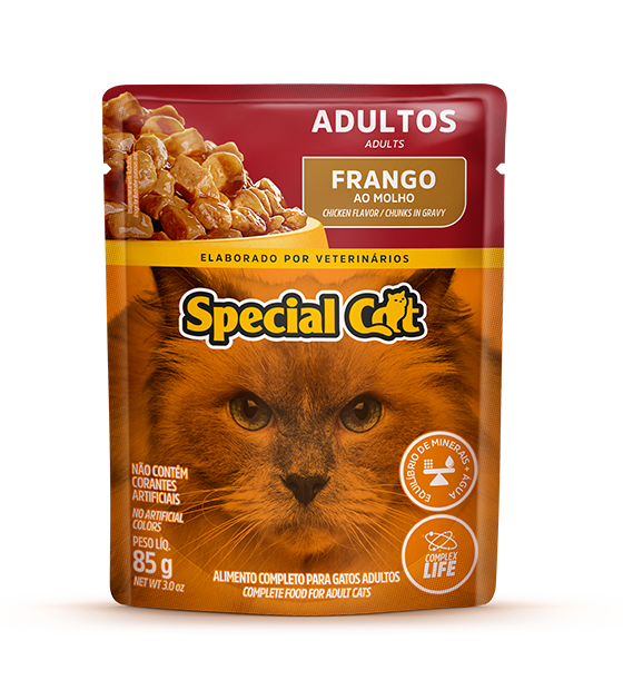 Embalagem de Special Cat Gatos Adultos Sabor Frango (Sachê)