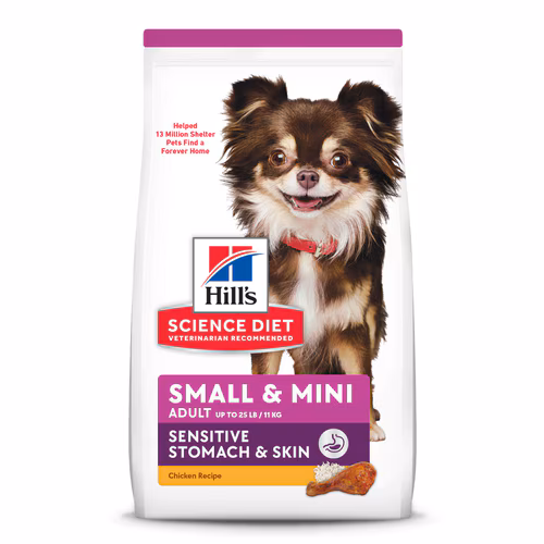Embalagem de Hill's Science Diet Sensitive Stomach & Skin Small & Mini