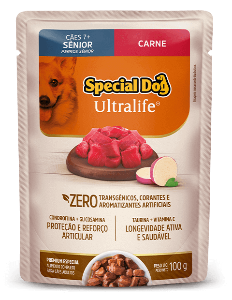 Embalagem de Special Dog Ultralife Cães Sênior Sabor Carne (Sachê)