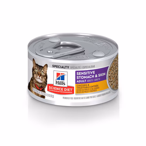 Packshot oficial de Hill's Science Diet Pele Sensível para Gatos Adultos Lata