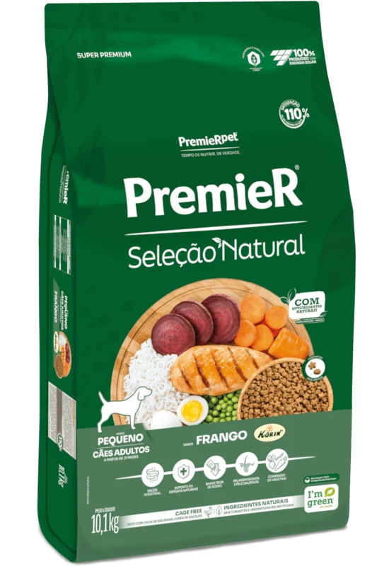 Embalagem de PremieR Seleção Natural Cães Adultos Porte Pequeno Frango Korin