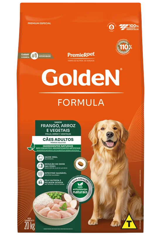 Embalagem de GoldeN Formula Cães Adultos Frango & Arroz