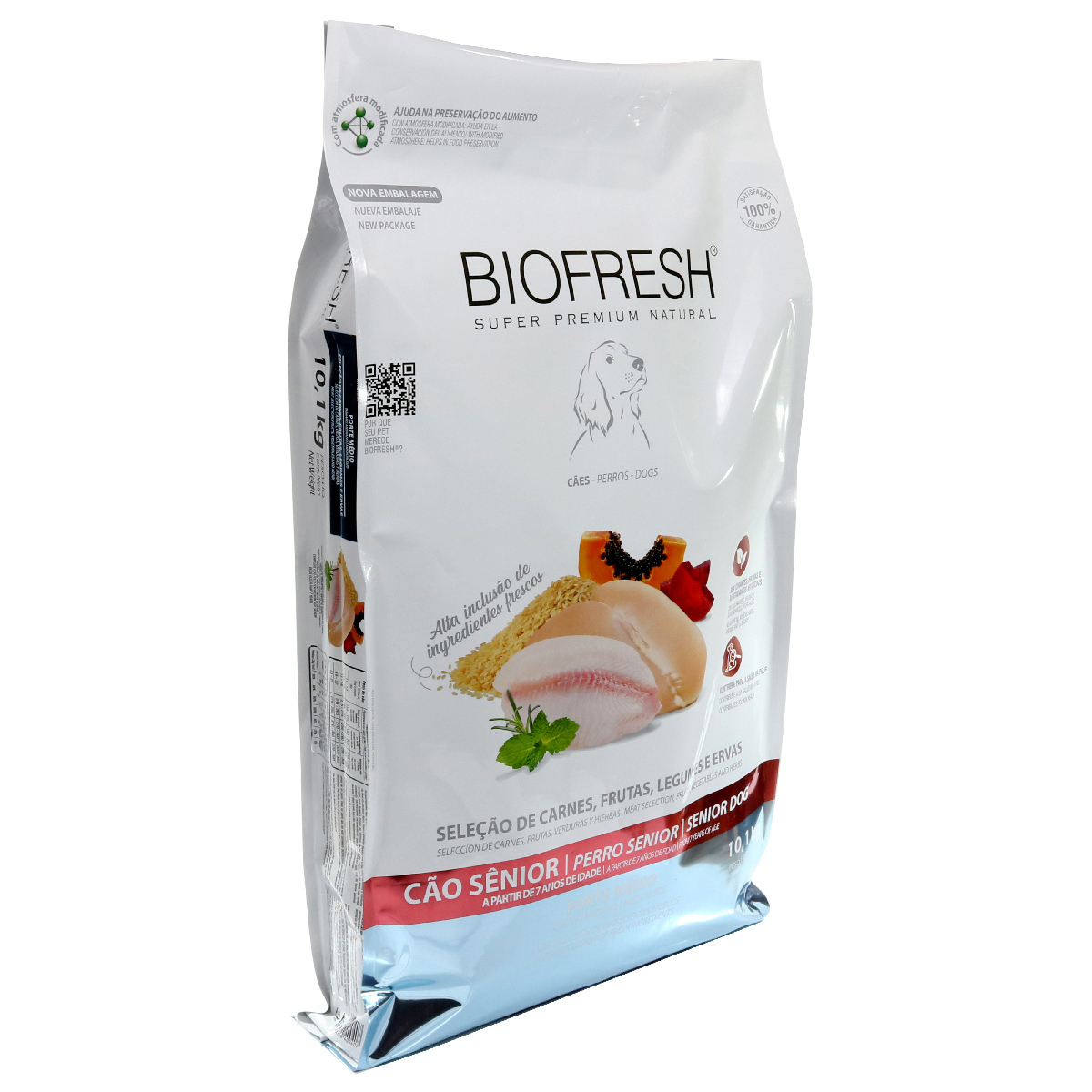Embalagem de Biofresh Cão Sênior Raças Médias Mix de Carnes, Frutas e Vegetais