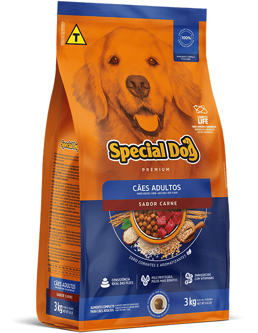 Embalagem de Special Dog Adultos Sabor Carne