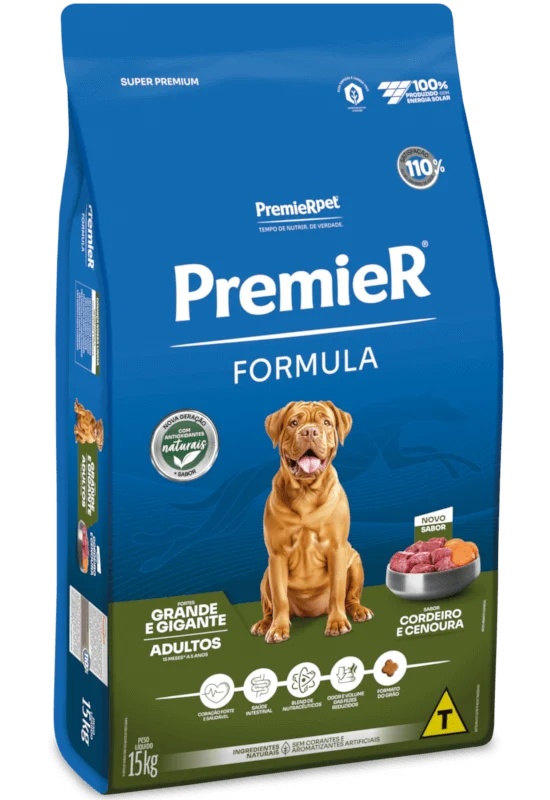 Embalagem de PremieR Formula Cães Adultos Porte Grande & Gigante Cordeiro
