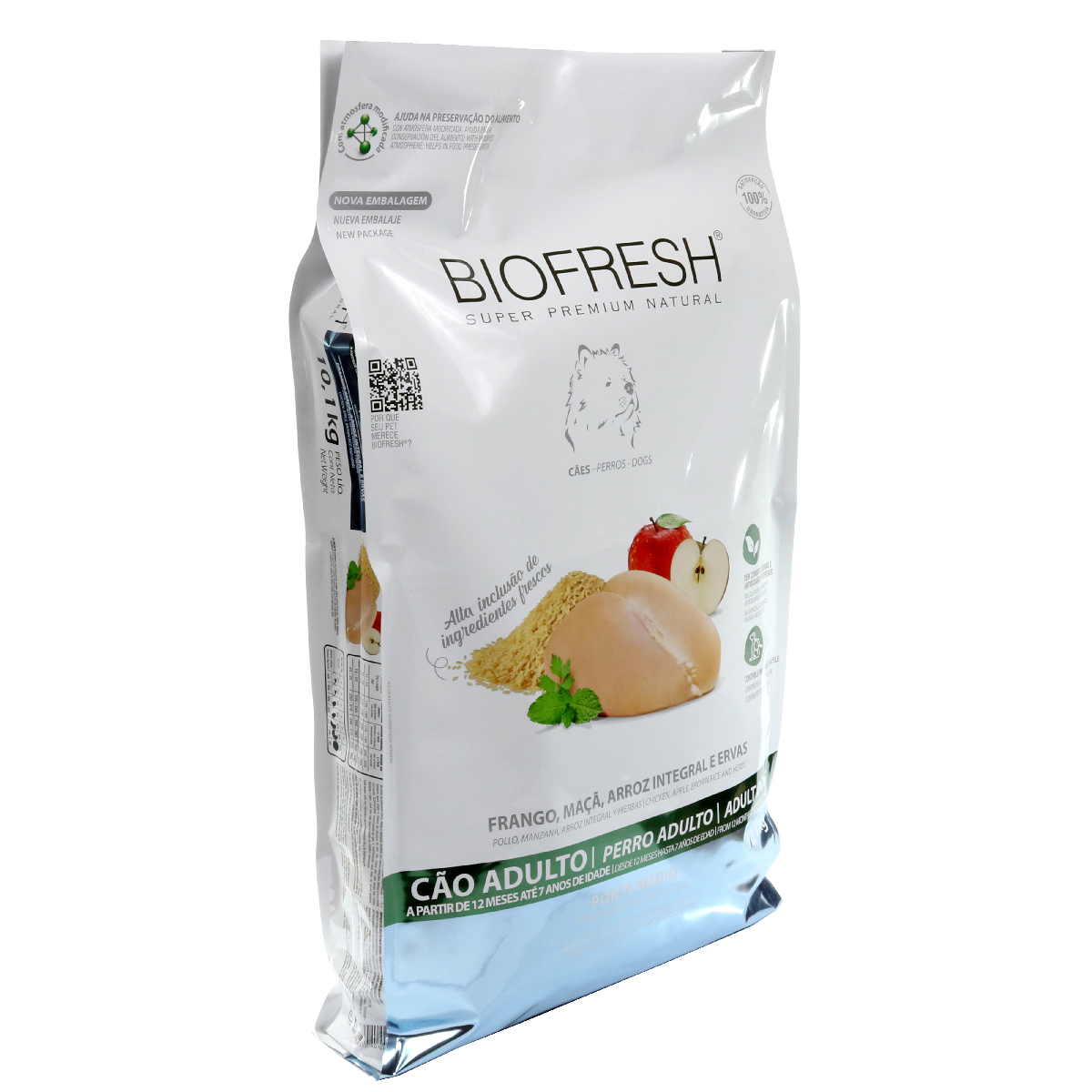 Embalagem de Biofresh Cão Adulto Raças Médias Frango, Maçã e Arroz Integral