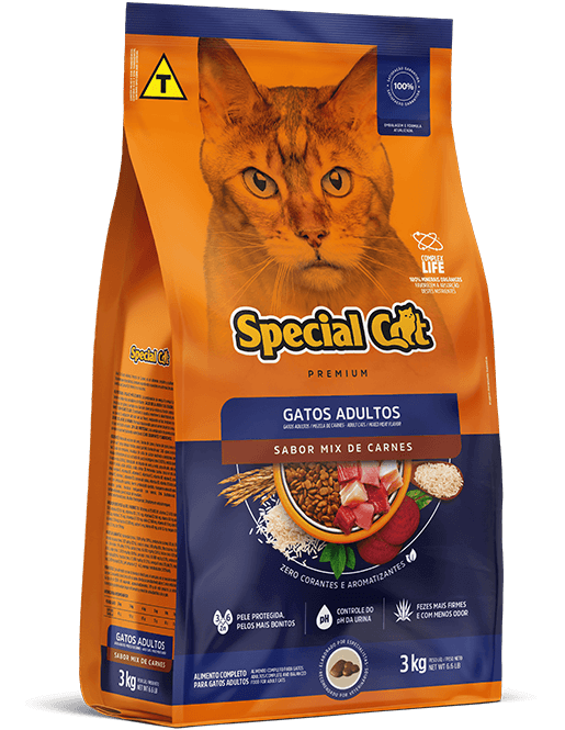 Embalagem de Special Cat Adultos Sabor Mix de Carnes
