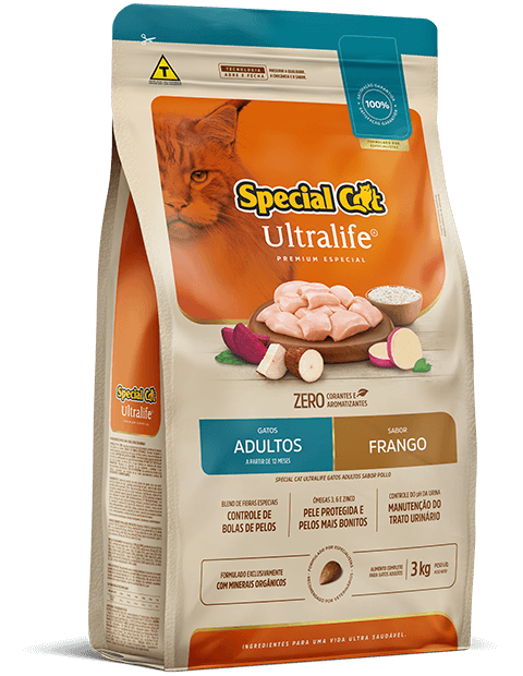 Embalagem de Special Cat Ultralife Gatos Adultos Sabor Frango