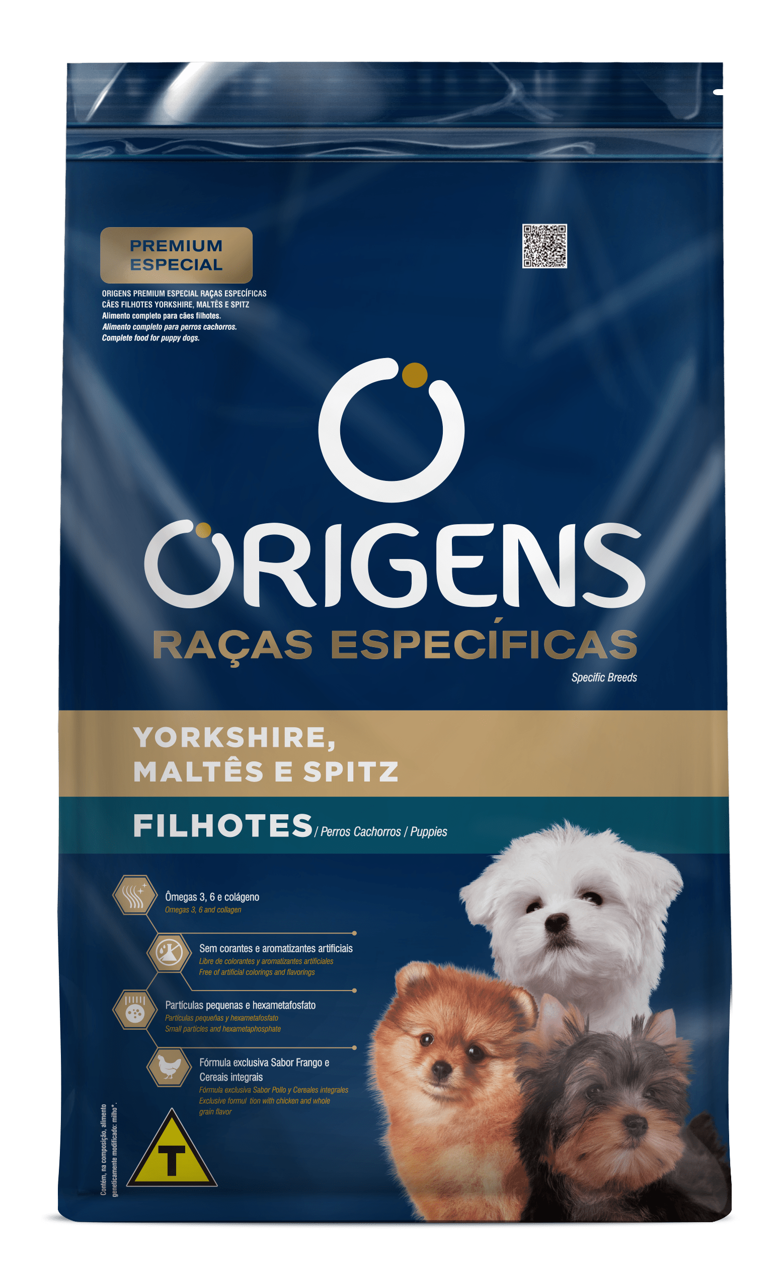 Embalagem de Origens Premium Especial Raças Específicas Cães Filhotes Yorkshire, Maltês e Spitz