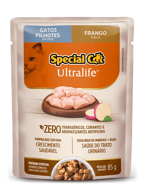 Embalagem de Special Cat Ultralife Gatos Filhotes Sabor Frango (Sachê)