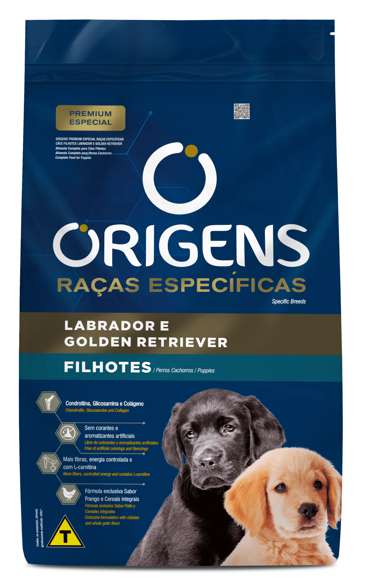 Embalagem de Origens Premium Especial Raças Específicas Cães Filhotes Labrador e Golden Retriever