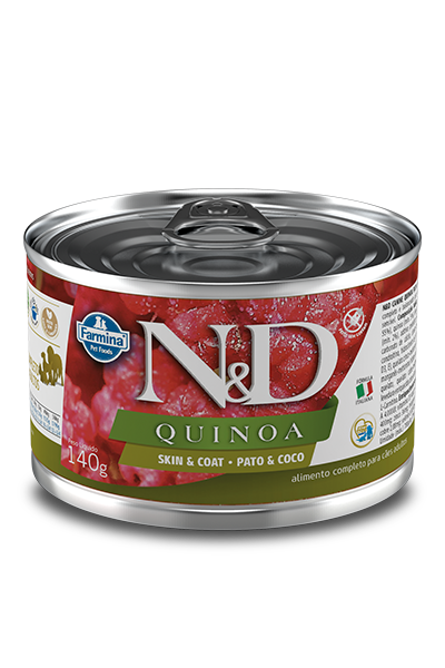 Embalagem de N&D Quinoa Canine Pele & Pelo Pato Wet Food