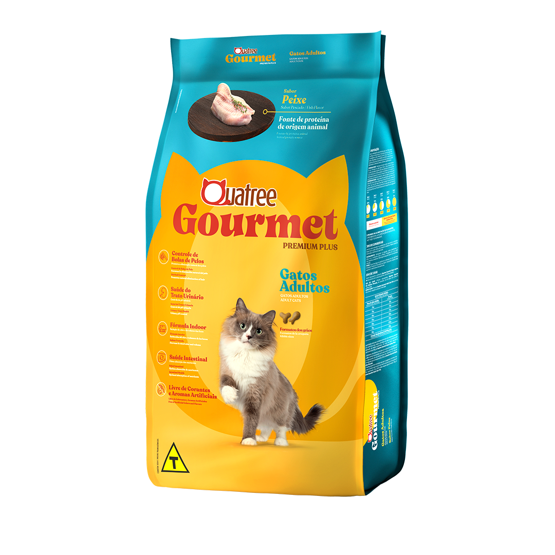 Embalagem de Quatree Gourmet Gatos Adultos Peixe