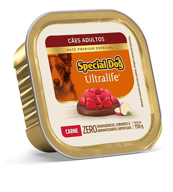 Embalagem de Patê Special Dog Ultralife Adultos Sabor Carne
