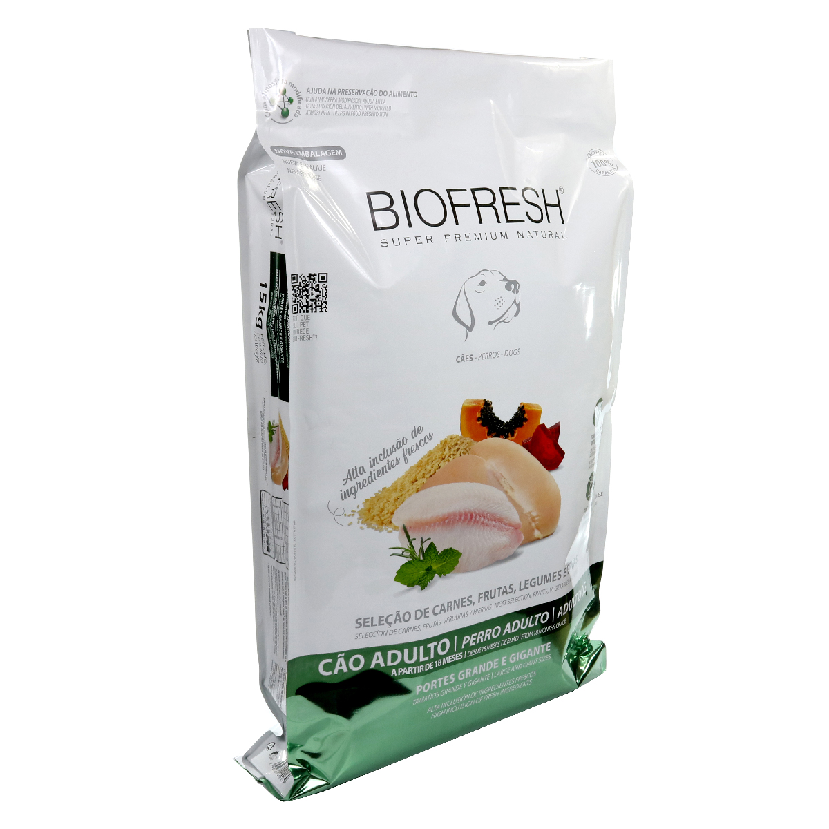 Embalagem de Biofresh Cão Adulto Raças Grandes e Gigantes Mix de Carnes, Frutas e Vegetais