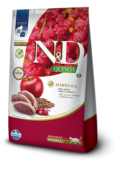 Embalagem de N&D Quinoa Feline Hairball