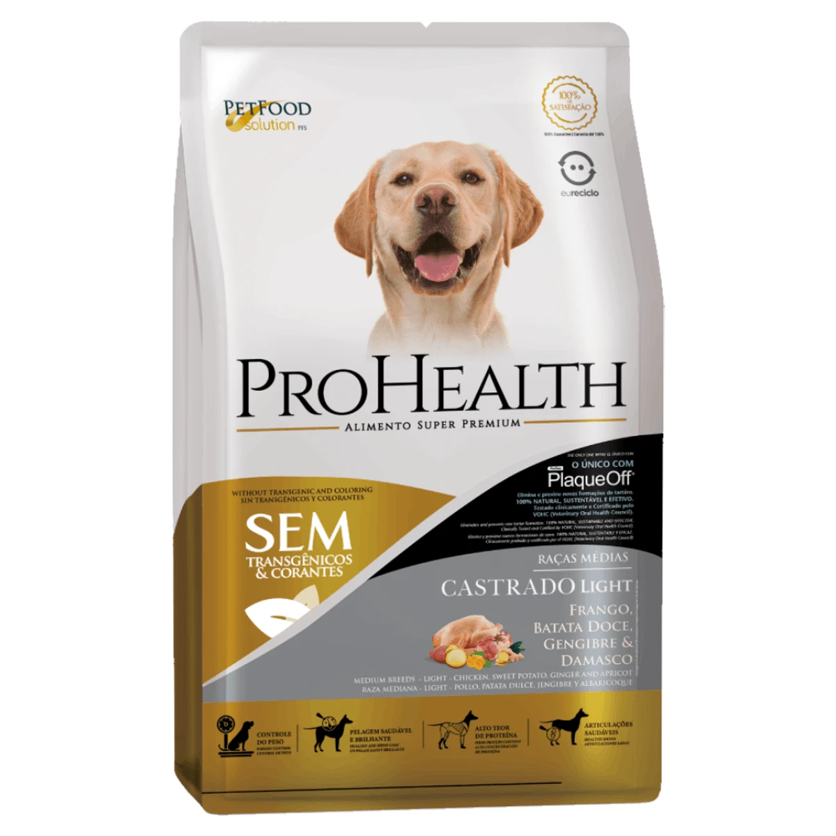 Packshot oficial de ProHealth Cães Castrados Light Raças Médias