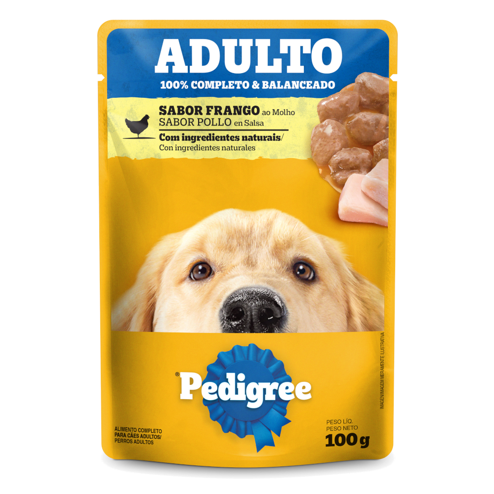 Embalagem de Pedigree Sachê Adulto Sabor Frango ao Molho