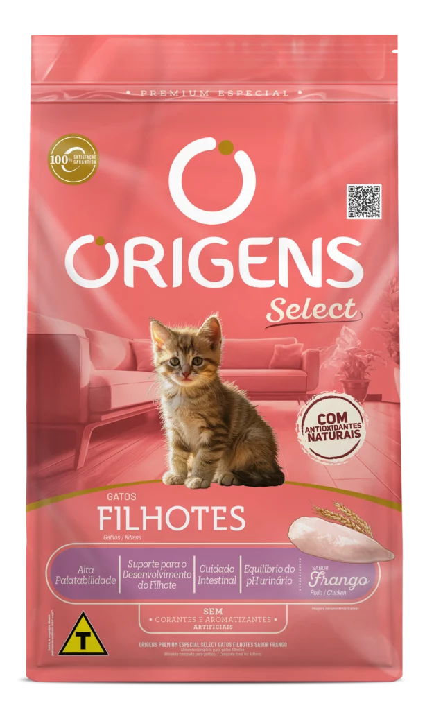 Embalagem de Origens Premium Especial Select Gatos Filhotes Sabor Frango