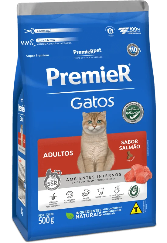 Embalagem de PremieR Gatos Adultos Salmão