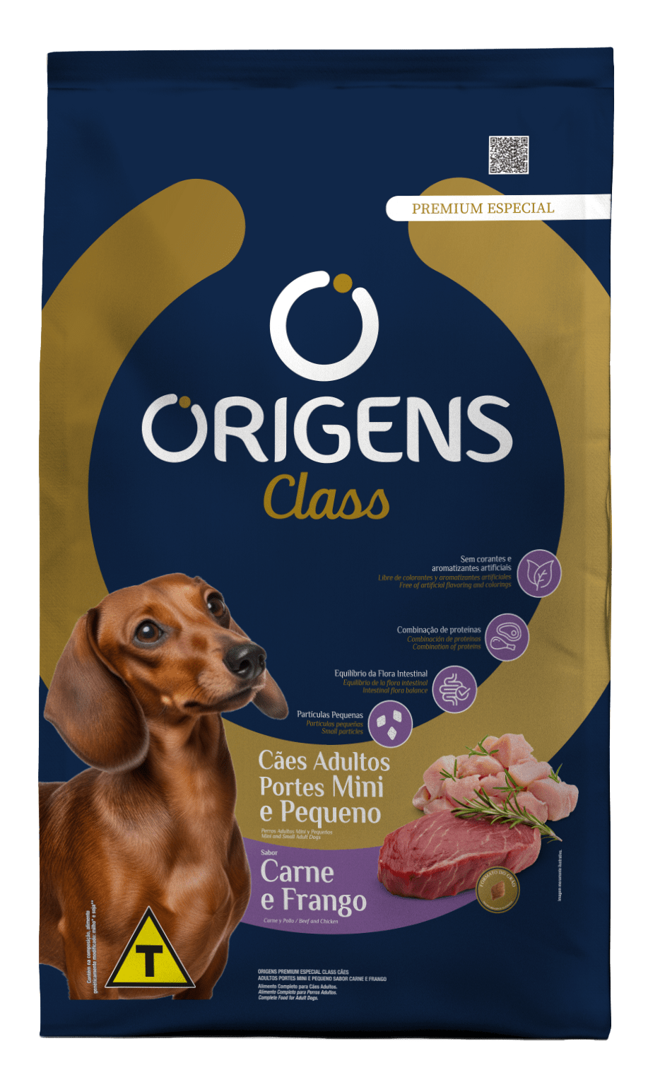 Embalagem de Origens Premium Especial Class Cães Adultos Portes Mini e Pequeno Sabor Carne e Frango