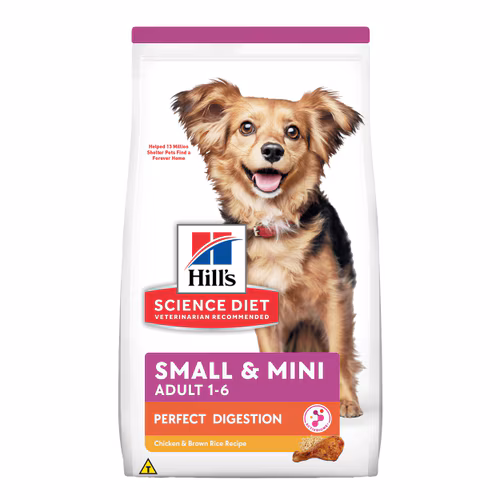 Embalagem de Hill's Science Diet Digestão Perfeita Pequenos e Mini Cães Adultos