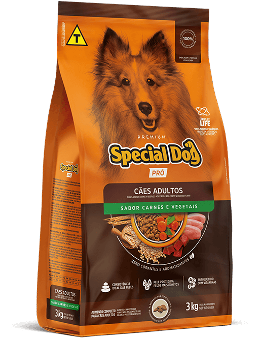 Embalagem de Special Dog Pró Adultos Sabor Carnes e Vegetais