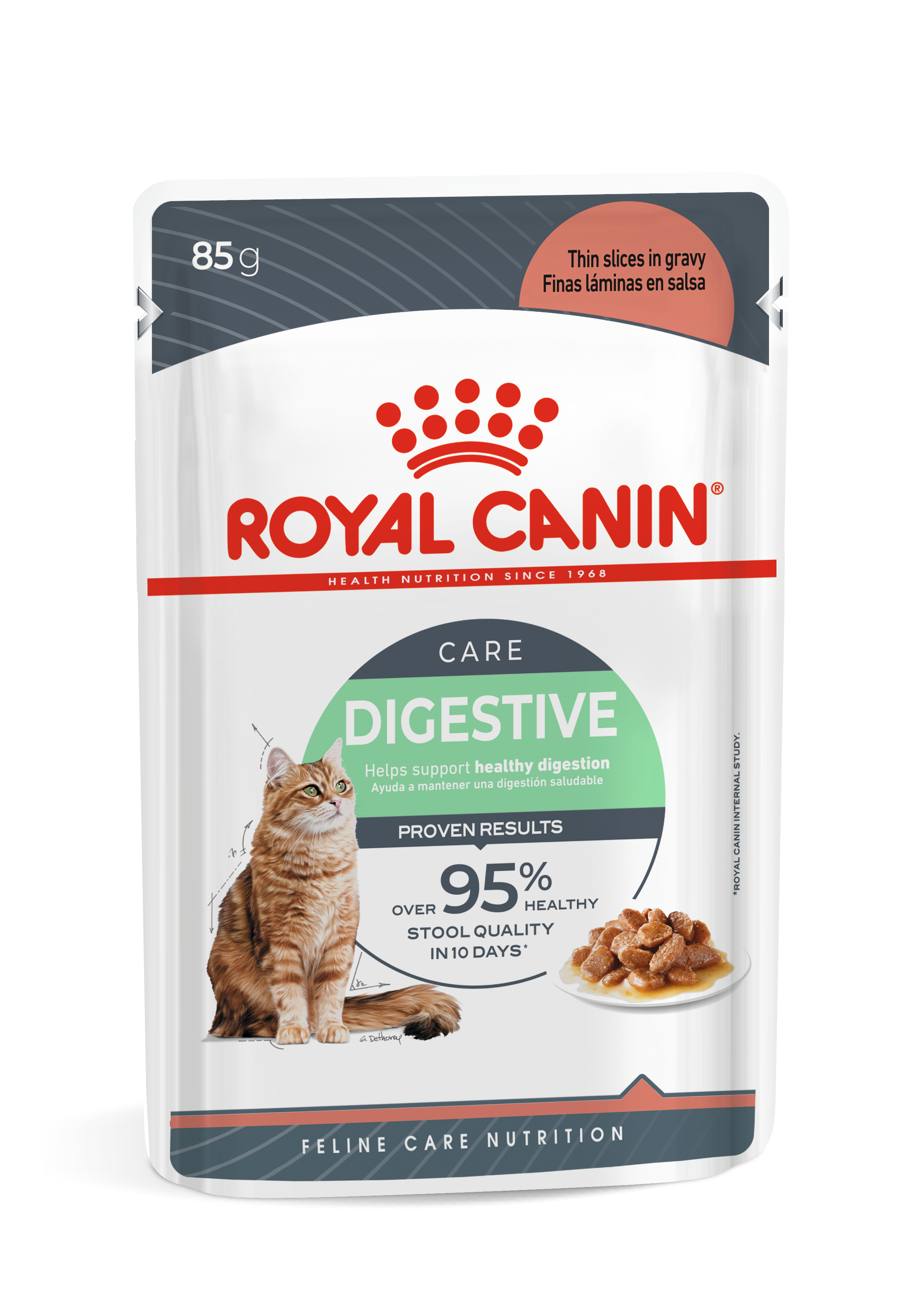 Embalagem de Royal Canin Digestive Care Pedaços ao Molho