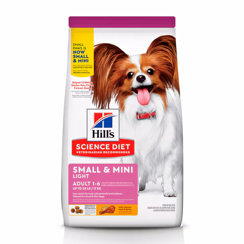 Embalagem de Hill's Science Diet Light com Baixas Calorias Pequenos e Mini Cães Adultos