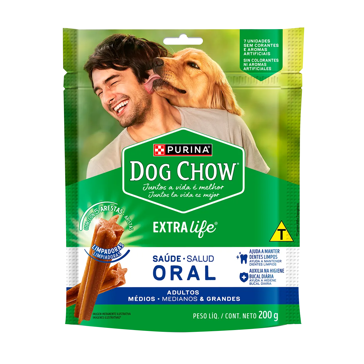 Embalagem de Dog Chow Saúde Oral para Cão Adulto Médios e Grandes