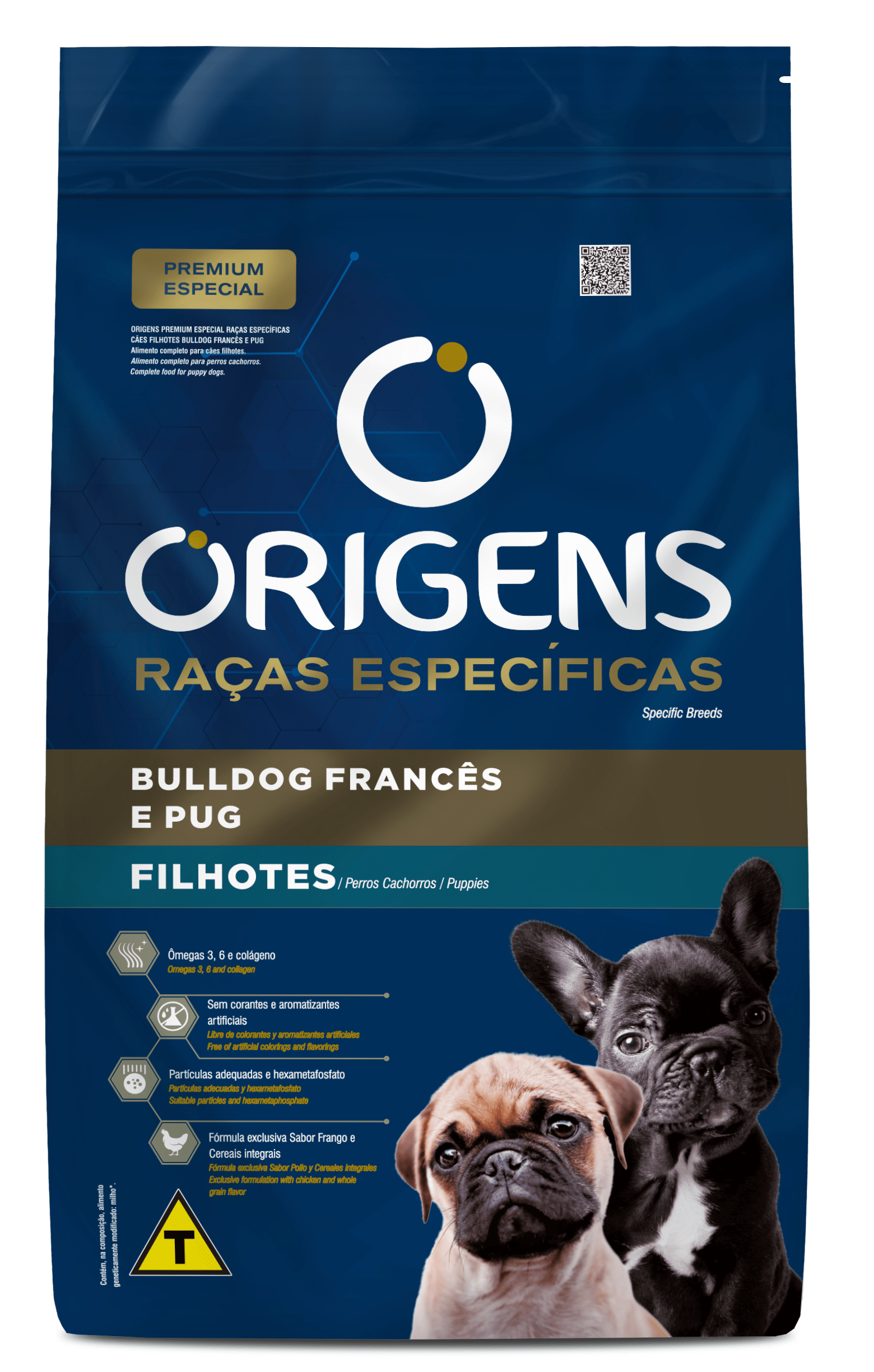 Embalagem de Origens Premium Especial Raças Específicas Cães Filhotes Bulldog Francês e Pug