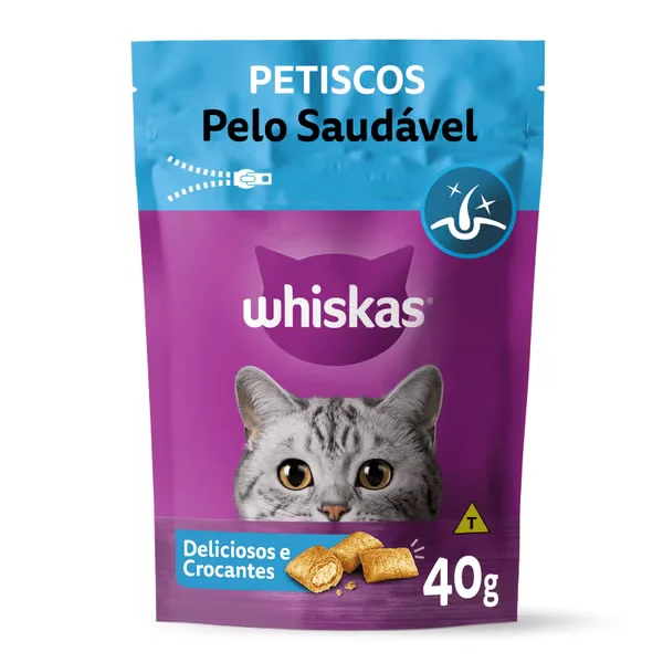 Packshot oficial de Petisco WHISKAS Pelo Saudável Para Gatos Adultos