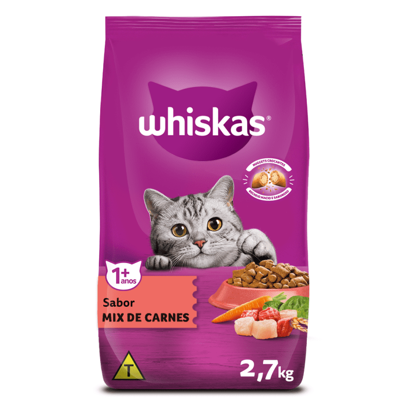 Embalagem de Whiskas Mix de Carnes Gatos Adultos