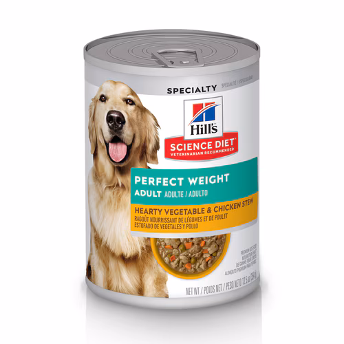 Embalagem de Hill's Science Diet Peso Perfeito Cães Adultos Lata